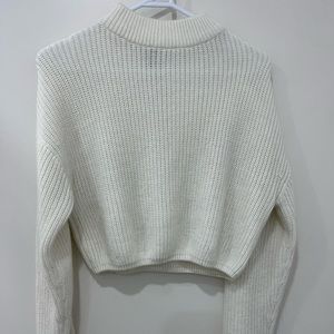 h&m white cropped sweater